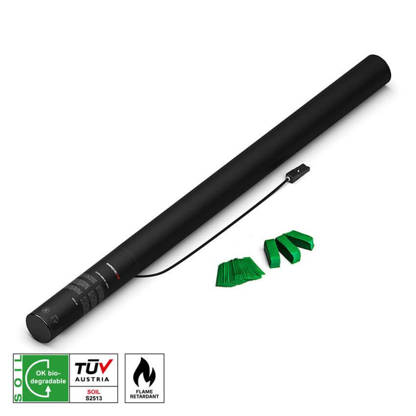 MAGICFX Electric Confetti Cannon Pro in dark green, 80 cm long, designed for parties and celebrations.