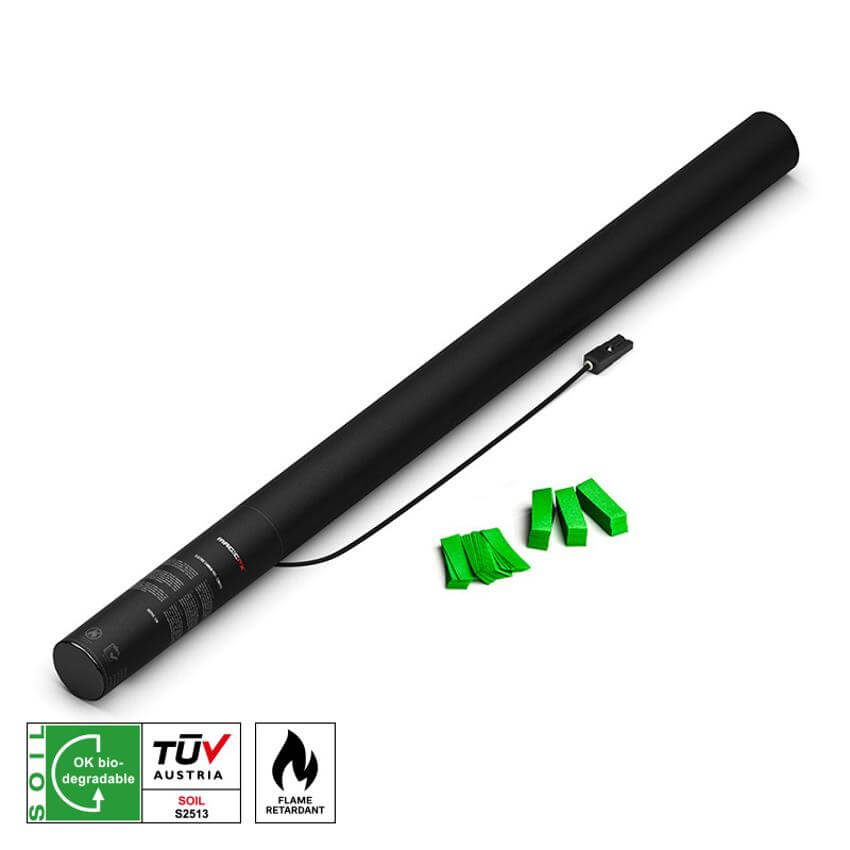 MAGICFX Electric Cannon Pro in light green color, 80 cm shooter designed for confetti effects.