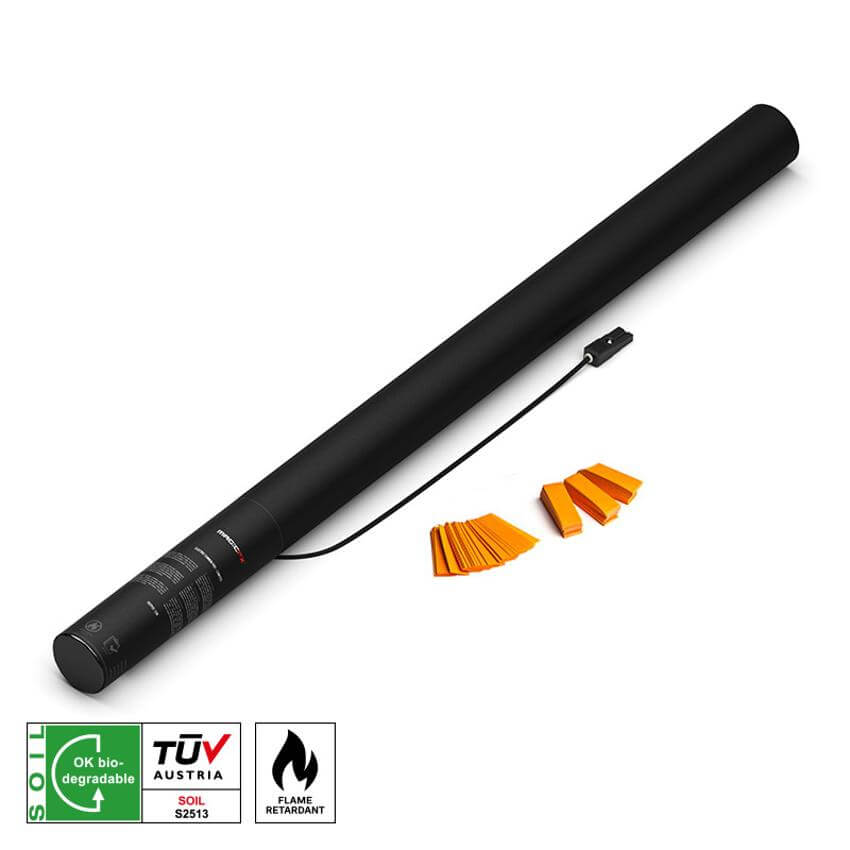 MAGICFX Electric Cannon Pro in orange, 80 cm length, designed for confetti effects.