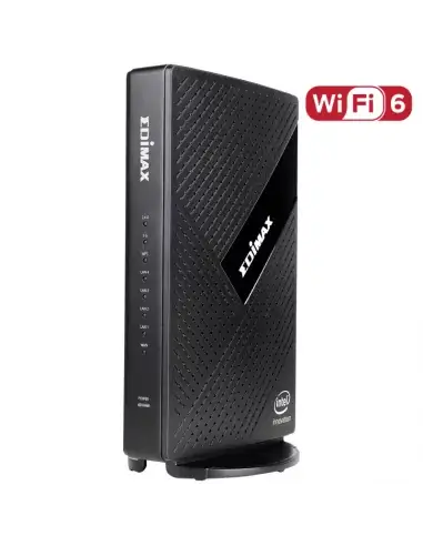 Edimax AX3000 Wi-Fi 6 Dual-Band Router with 5 Gb LAN, showcasing its sleek design and advanced technology.