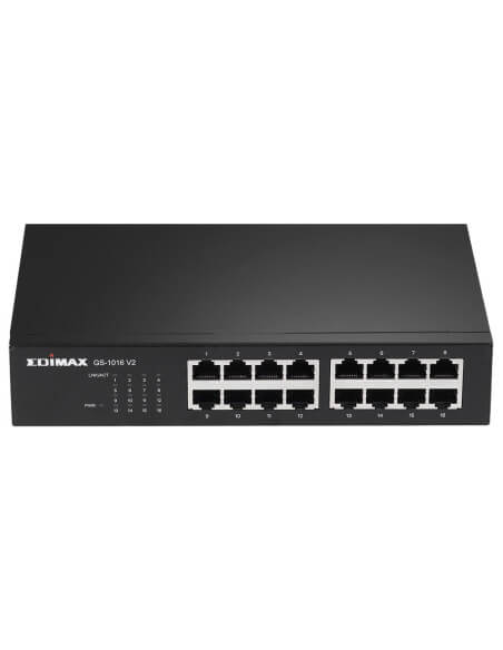 Image of the Edimax 16-Port Unmanaged Gigabit Switch, showcasing its design and ports.