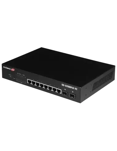 Edimax 10-Port GB PoE+ Websmart Switch featuring 2 SFP slots, designed for efficient network management.