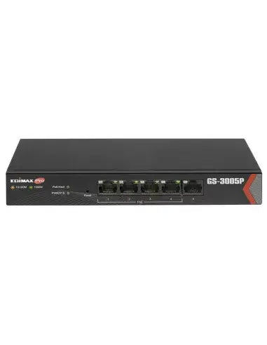 Edimax 5-Port Gb Smart Lite PoE Switch displayed in a product image.