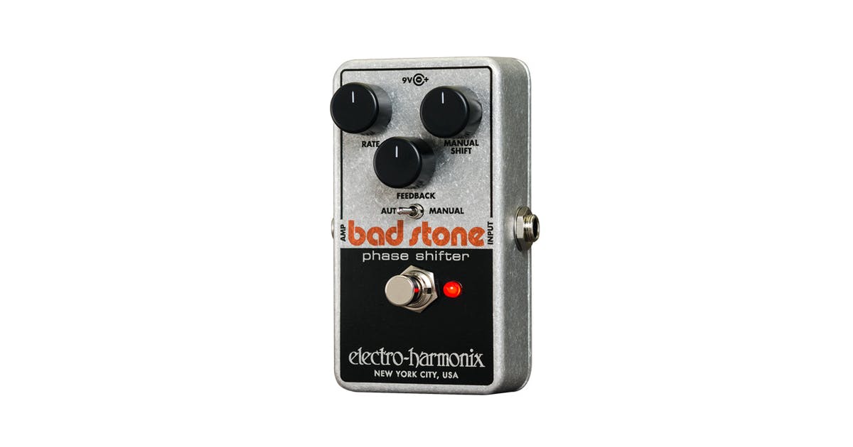 Electro-Harmonix Bad Stone Phase Shifter Pedal displayed against a neutral background.