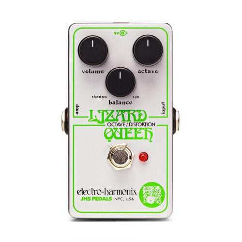 Electro-Harmonix Lizard Queen Octave/Sub Bass Generator & Ring Mod, a compact effects pedal for musicians.