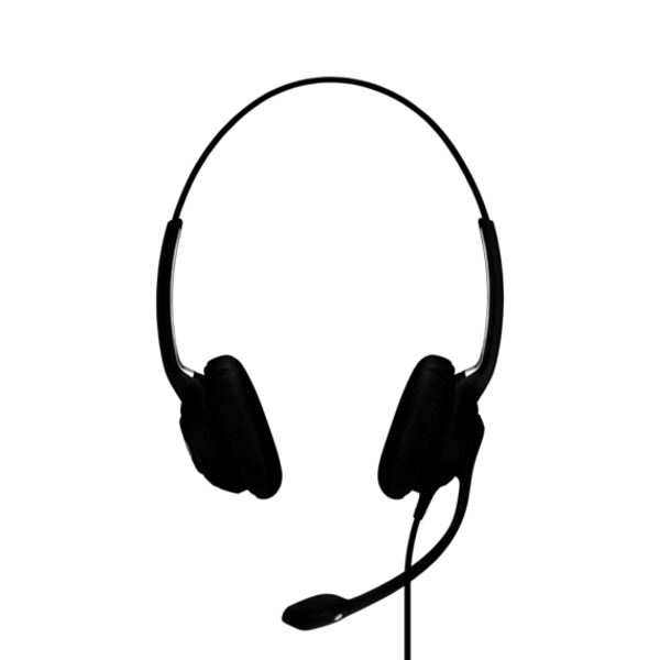 EPOS IMPACT SC 260 binaural headset with easy disconnect, clip-on headband, and 1M cable in black color.