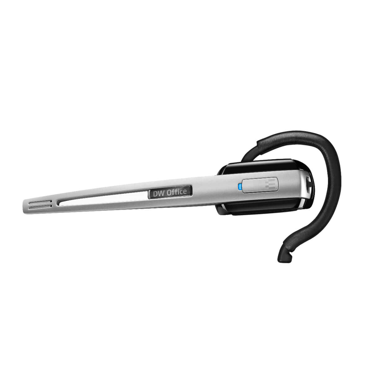 EPOS IMPACT DW Office ML wireless monaural headset in black and silver, showcasing its sleek design and features.