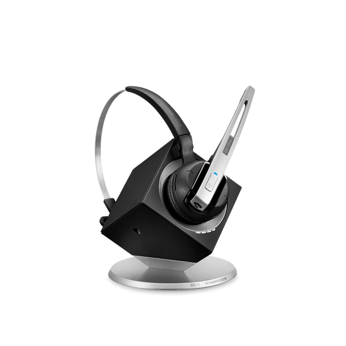 EPOS IMPACT DW Office ML Wireless Monaural Headset in Black and Silver color, showcasing the sleek design and features of the product.