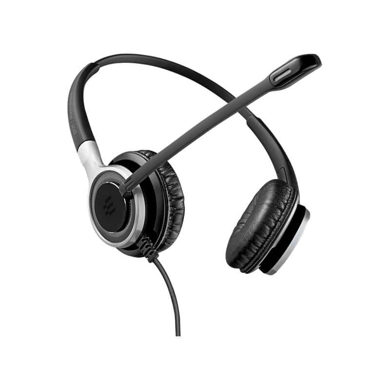 EPOS IMPACT SC 660 Binaural Office Headset in Black-Silver color, featuring a 1m cable and easy disconnect functionality.