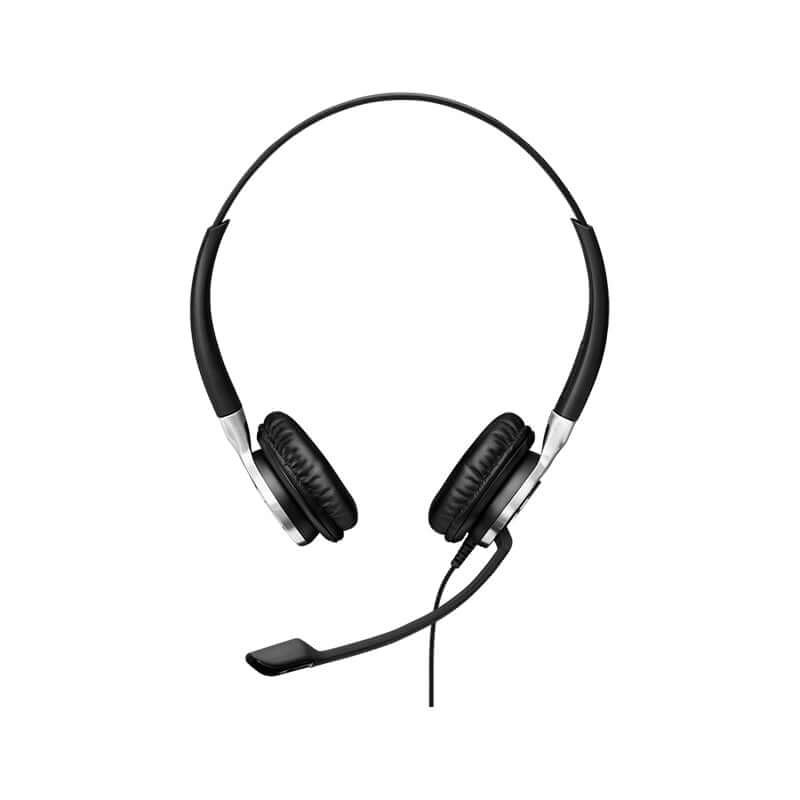 EPOS IMPACT SC 660 Binaural Office Headset in black and silver color with a 1m cable and easy disconnect feature.