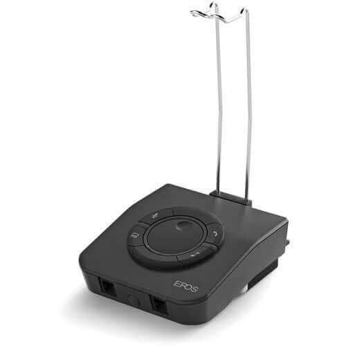 EPOS CCO UI 760 Amplifier Box featuring microphone mute function and easy disconnect cable.