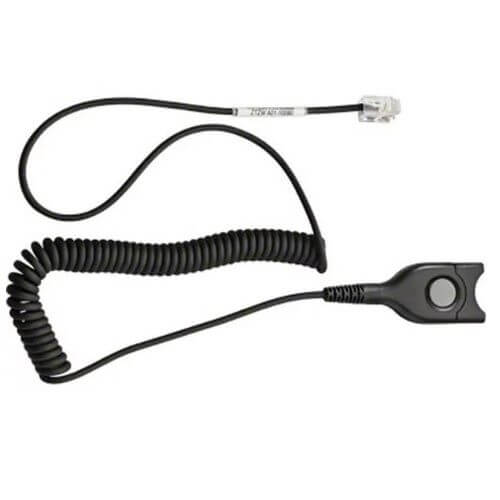 EPOS CSTD 08 coiled headset bottom cable with easy disconnect for standard connection headsets.