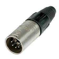 EWI ES5M 5-Pin XLR In-Line Connector Male viewed from the front.