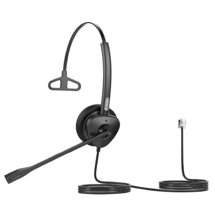 Fanvil HT301 Monaural RJ9 Headset with Microphone, featuring a sleek design and integrated microphone for clear communication.