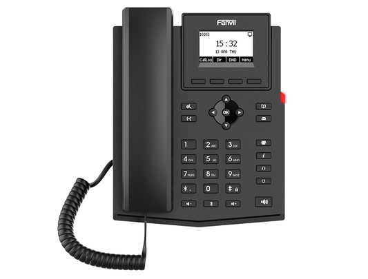 Fanvil X301 Entry Level VoIP Phone with Power Supply Unit, featuring a sleek design and multiple line keys.