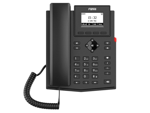 Fanvil X301P 2SIP PoE VoIP Phone - Entry Level model with a sleek design, suitable for office use.