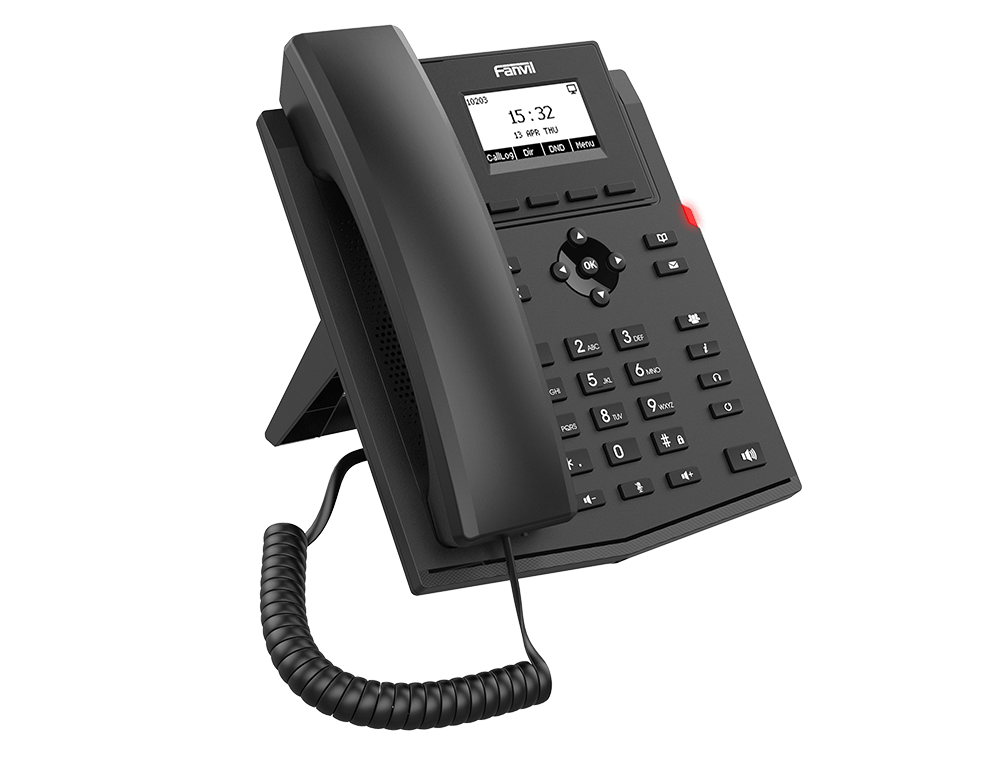 Fanvil X301P 2SIP PoE VoIP Phone, an entry-level communication device with sleek design.