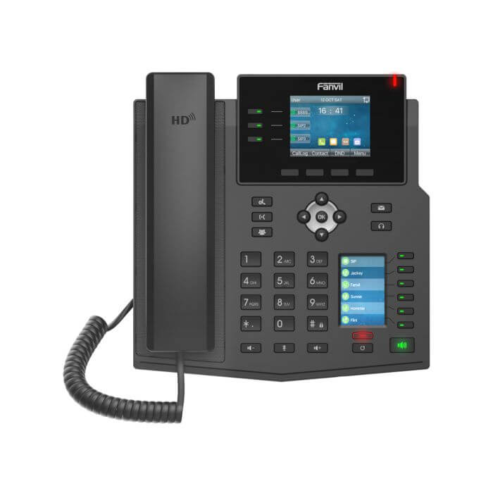 Fanvil X4U 12SIP Gigabit PoE VoIP Phone with a colour screen
