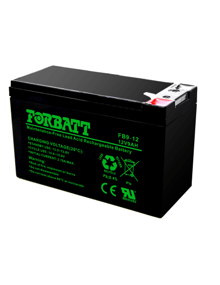 Forbatt 12V 9AH Sealed Lead Acid Battery, a compact and reliable power source for various applications.