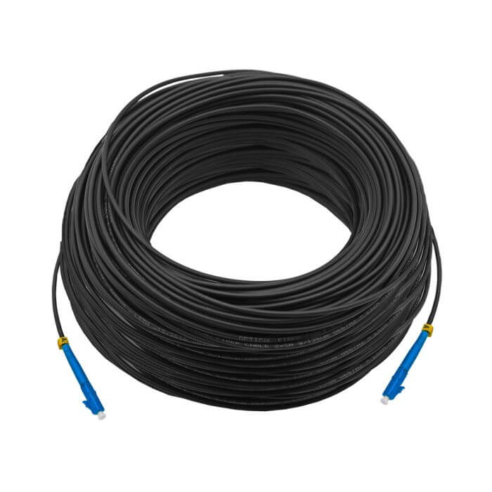 Image of the Scoop Fibre Outdoor Uplink Cable, 150M length, LC-LC UPC, featuring a single core design.