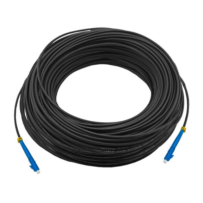Scoop Fibre Outdoor Uplink Cable 60M LC-LC 1-Core, a single-core fiber optic cable designed for outdoor use.