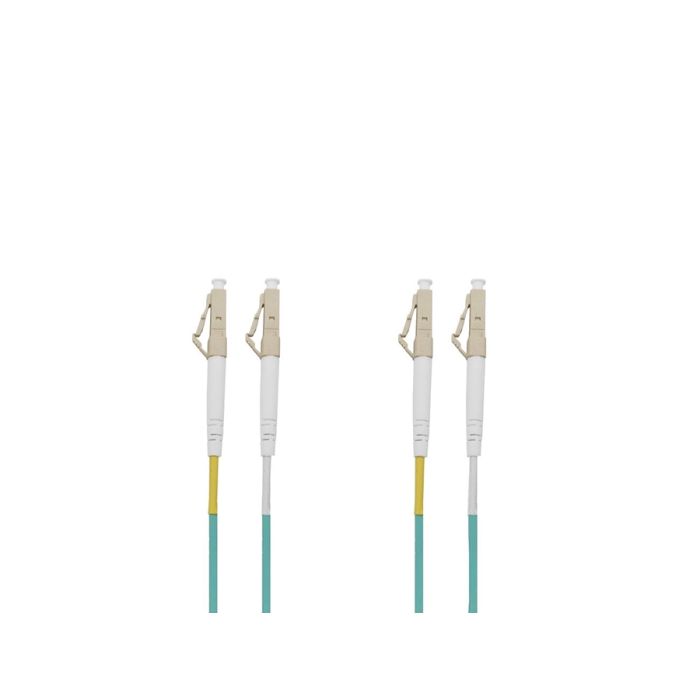 Scoop LC-LC MM OM3 Fibre Flylead 1 meter length, featuring a blue cable with LC connectors at both ends.