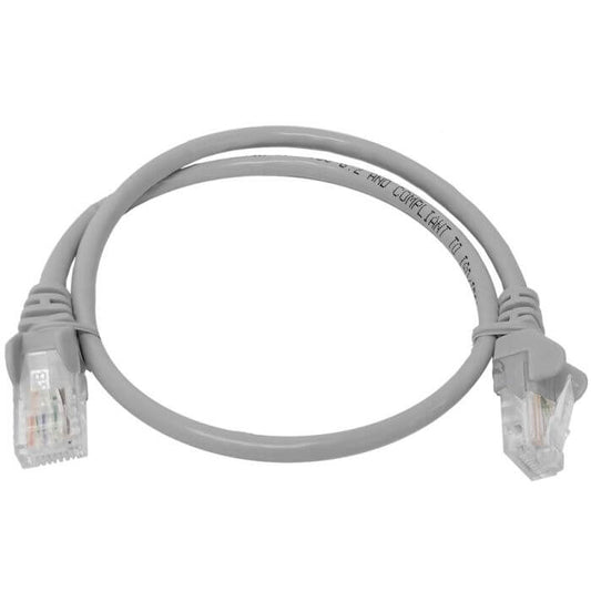 Linkbasic 50cm UTP Cat5e Flylead in grey color, designed for networking connections.