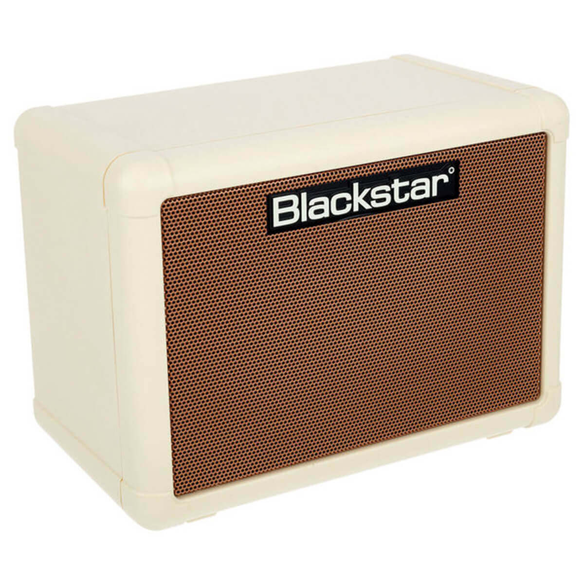 BLACKSTAR FLY-103 Acoustic Extension Speaker leaning to the right, designed for FLY 3 Acoustic Amp, showcasing its compact and stylish design.