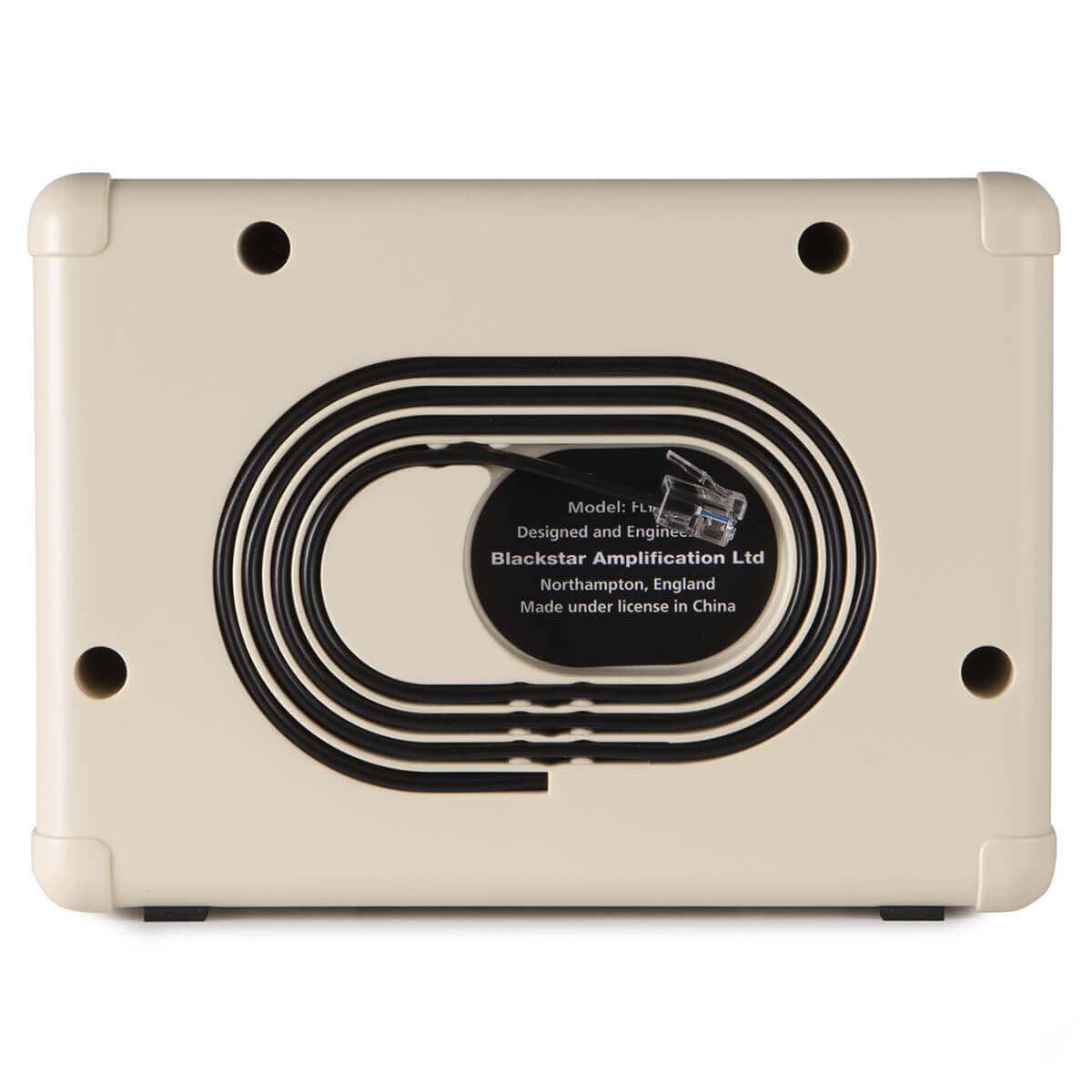 Rear view of the BLACKSTAR FLY-103 Acoustic Extension Speaker designed for FLY 3 Acoustic Amp, showcasing its connections and design.