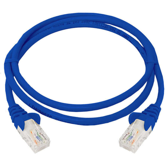 Linkbasic 1m UTP Cat5e Flylead in blue color, a network cable used for connecting devices.