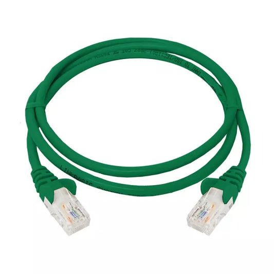 Linkbasic 1m UTP Cat5e Flylead in green color, suitable for networking applications.