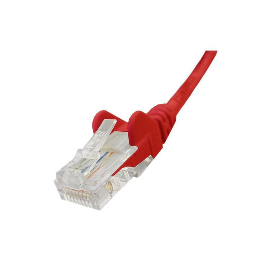 Linkbasic 2m UTP Cat5e Flylead in red color, suitable for networking applications.