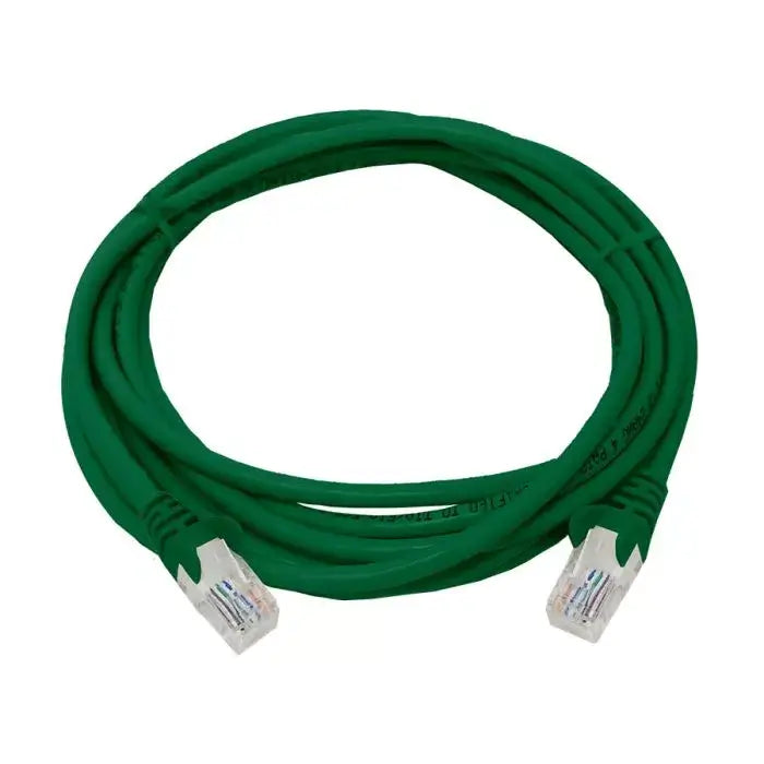 Linkbasic 3m UTP Cat5e Flylead in green color, suitable for networking connections.