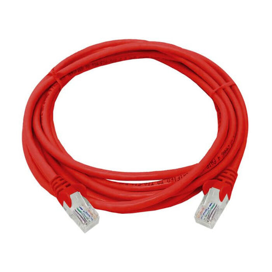 Linkbasic 3m UTP Cat5e Flylead in red color, suitable for networking applications.