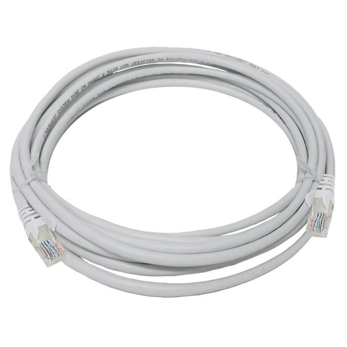 Linkbasic 5m UTP Cat5e Flylead in Grey color, suitable for network connections.