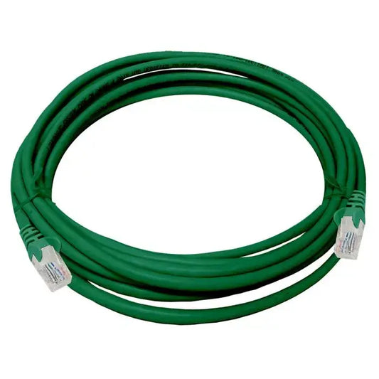 Linkbasic 5m Cat5e UTP Flylead in green color, used for networking connections.