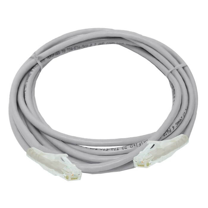 Linkbasic Cat6 UTP Flylead 3m in grey color, a network cable used for connecting devices.