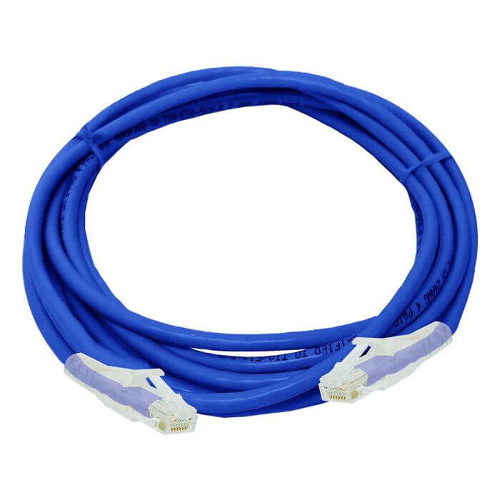 Linkbasic Cat6 UTP Flylead 3m in blue color, used for network connections.