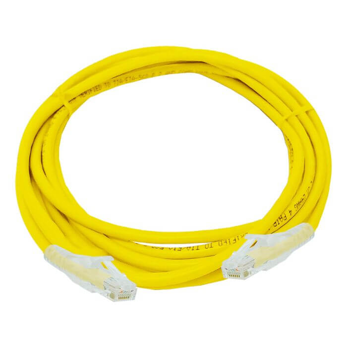 Linkbasic Cat6 UTP Flylead 3m in yellow color, used for network connections.