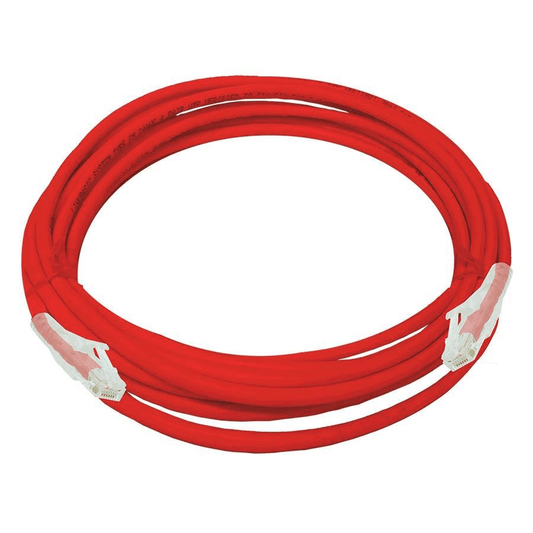 Linkbasic Cat6 UTP Flylead 5 meter cable in red color.