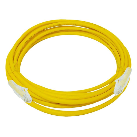 Linkbasic Cat6 UTP Flylead 5m in yellow color, used for networking connections.