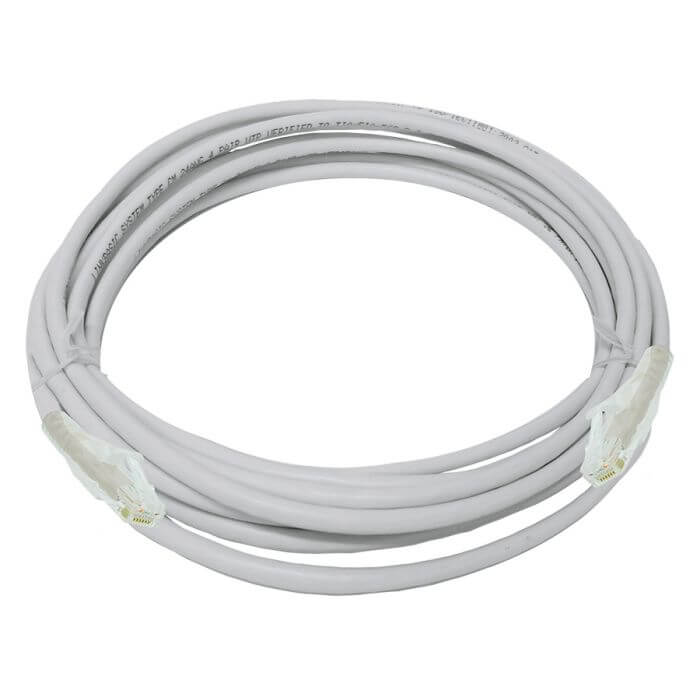 Linkbasic Cat6a UTP Flylead 5m in grey color, designed for high-speed networking.