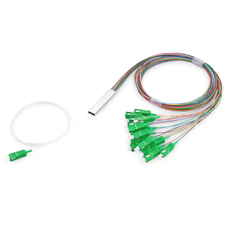 Scoop Fibre LC APC Splitter 1-16 Blockless, a device used for fiber optic signal distribution.