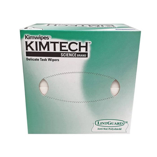 Low Lint Fibre Optic Cleaning Wipes in a package, designed for cleaning optical surfaces.