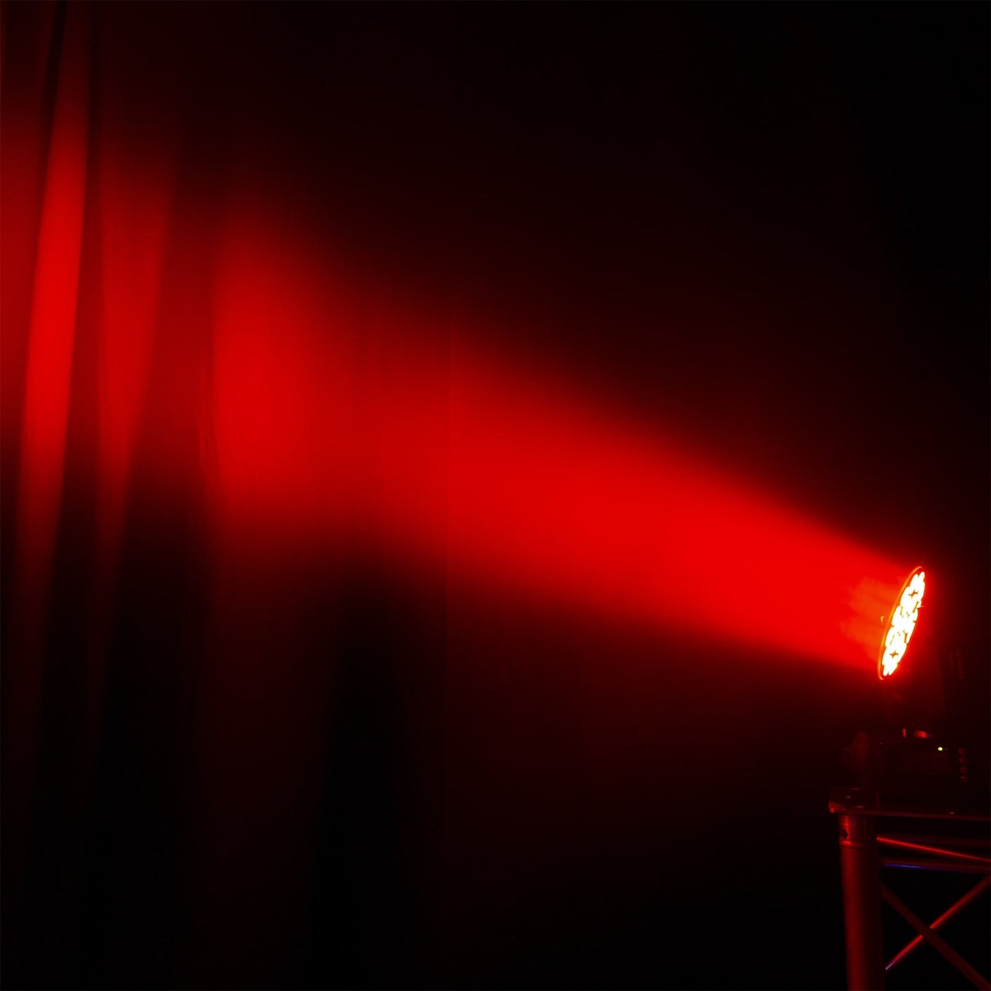 Lifestyle view of the Fuze1910 LED Wash Moving Head featuring 19x 10W RGBW LEDs with circle control.