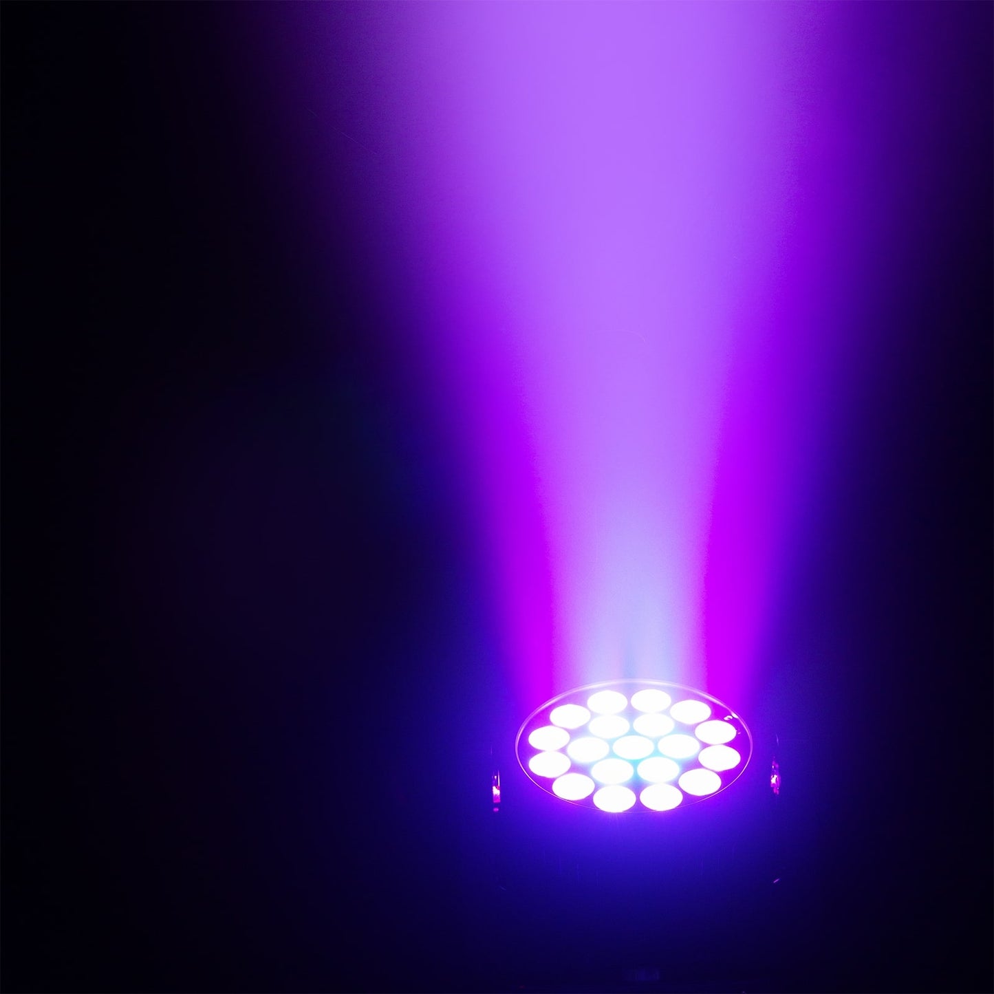 Lifestyle view of the Fuze1910 LED Wash Moving Head featuring 19x 10W RGBW LEDs with circle control.