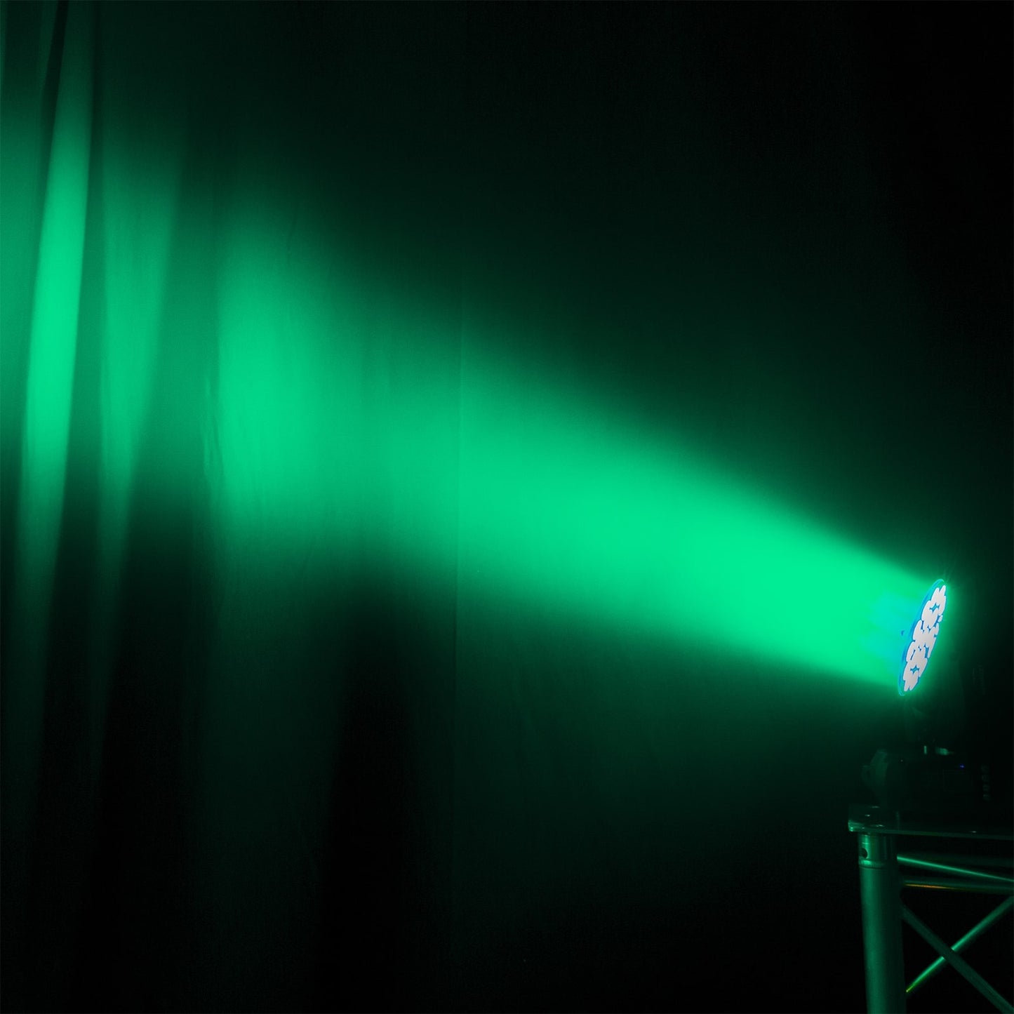 Lifestyle view of the Fuze1910 LED Wash Moving Head featuring 19x 10W RGBW LEDs with circle control.