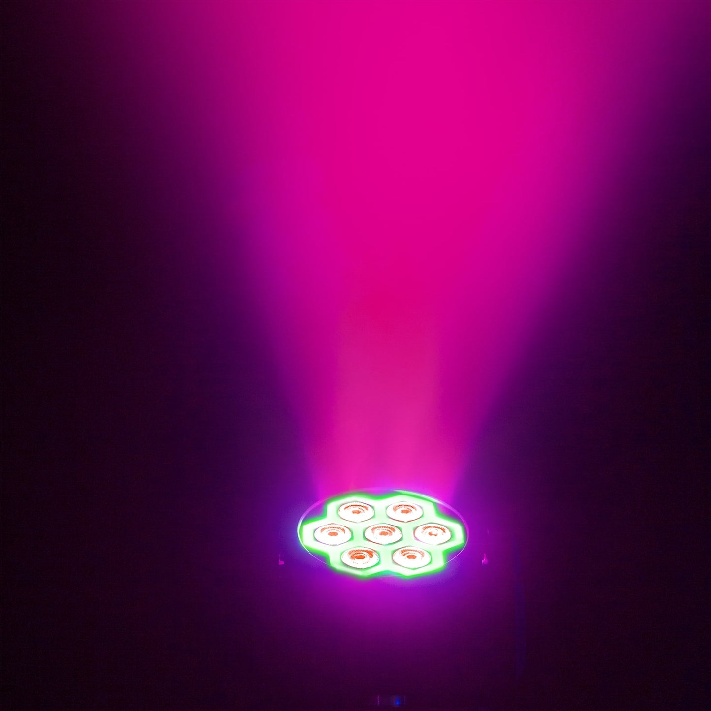 Third lifestyle view of the Fuze712 LED Wash Moving Head featuring 7x 12W RGBW LEDs with SMD neon effect.