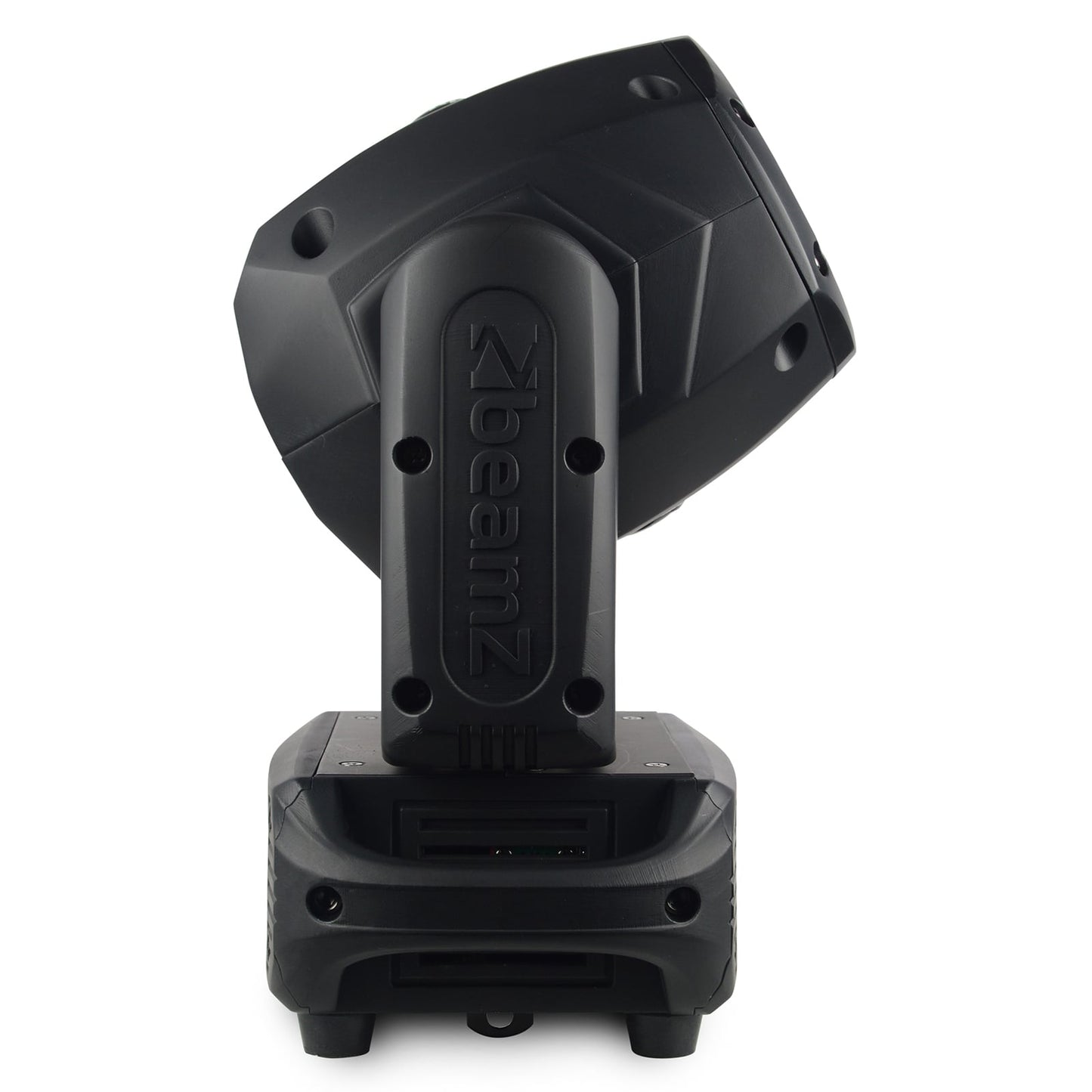 Side view of the Fuze75B LED Beam Moving Head featuring a 75W white LED with 17 gobos and multiple DMX channels.