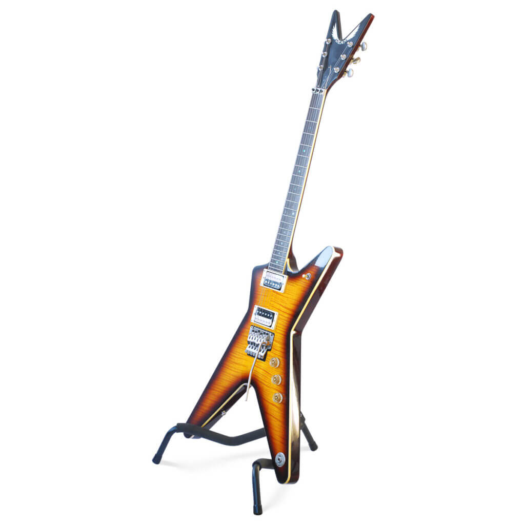 ATHLETIC GIT-5 Fully Foldable Universal Guitar Stand showcasing its compact and versatile design.
